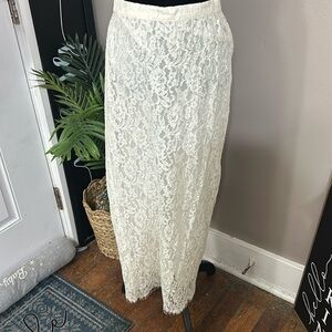 JESSICA McCLINTOCK vintage ivory lace maxi straight skirt Women’s size 12